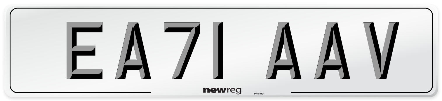 EA71 AAV Number Plate from New Reg